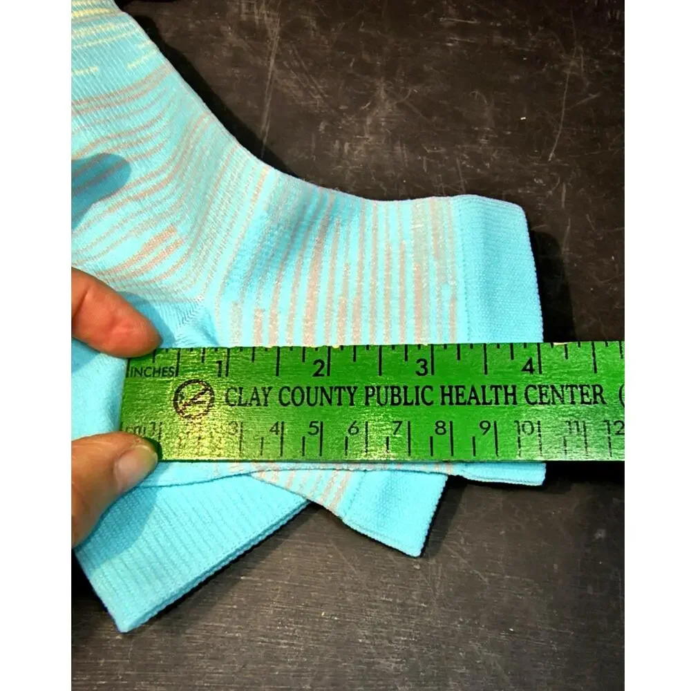 2030. 3 Pairs Toeless Compression Socks Variegated Colors Size S/M